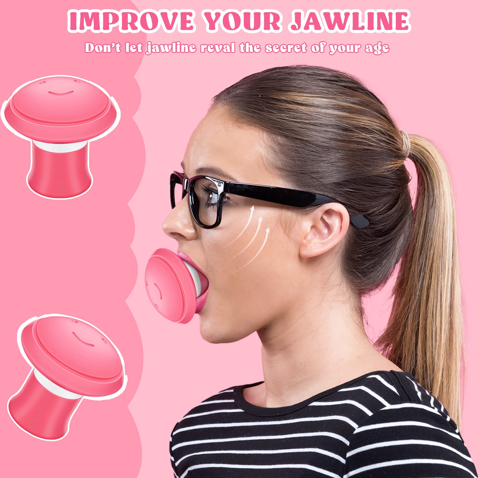 Demissle face exerciser showcases washable silicone for easy cleaning.