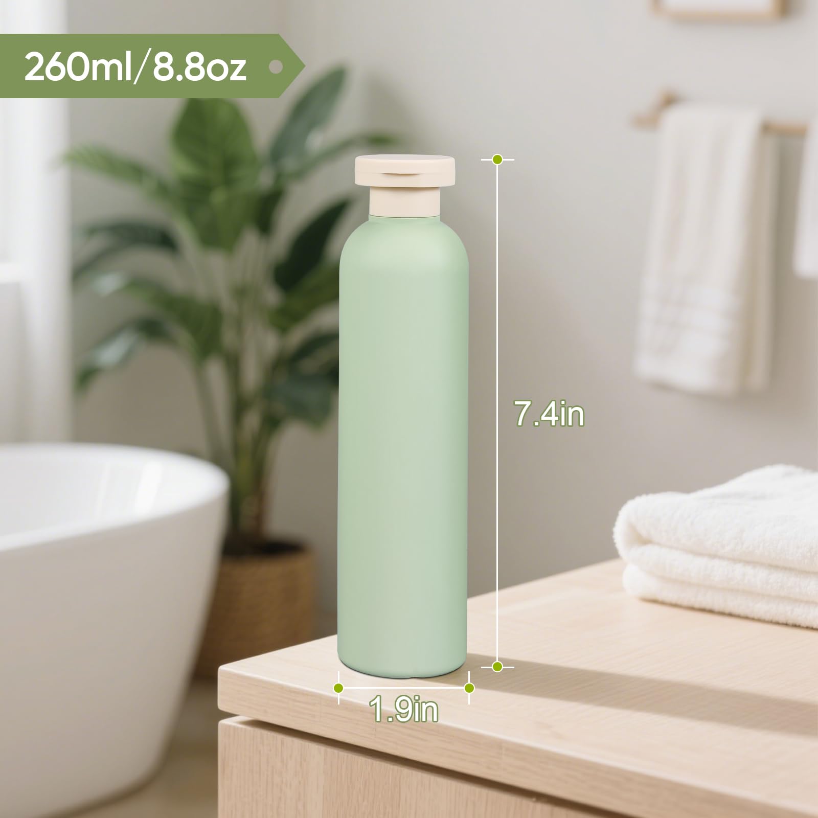 Demora 8.8oz bottles in luggage demonstrating compact storage