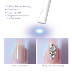 Denabuty compact USB nail dryer ready for travel and quick dries.