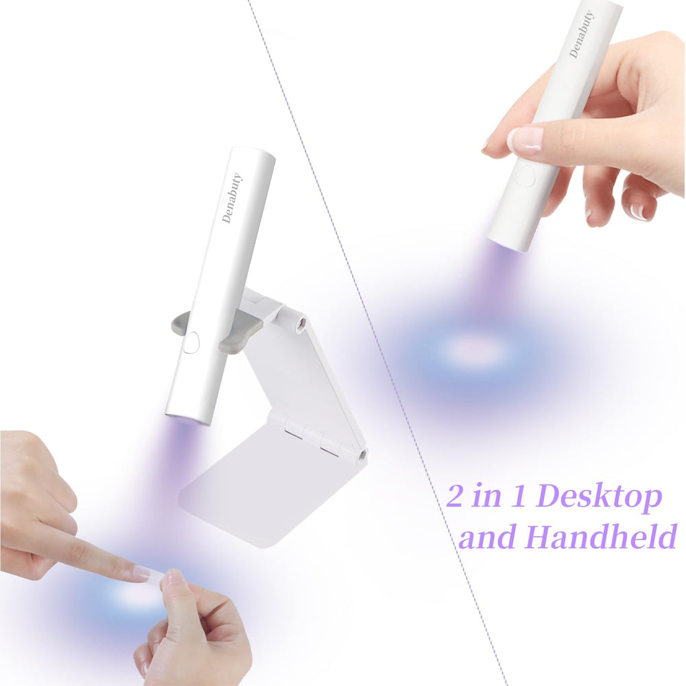Denabuty foldable stand nail lamp provides adjustable angles for steady work.