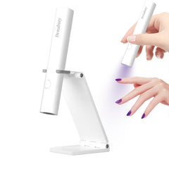 Denabuty mini UV LED nail lamp with stand for precise home curing.