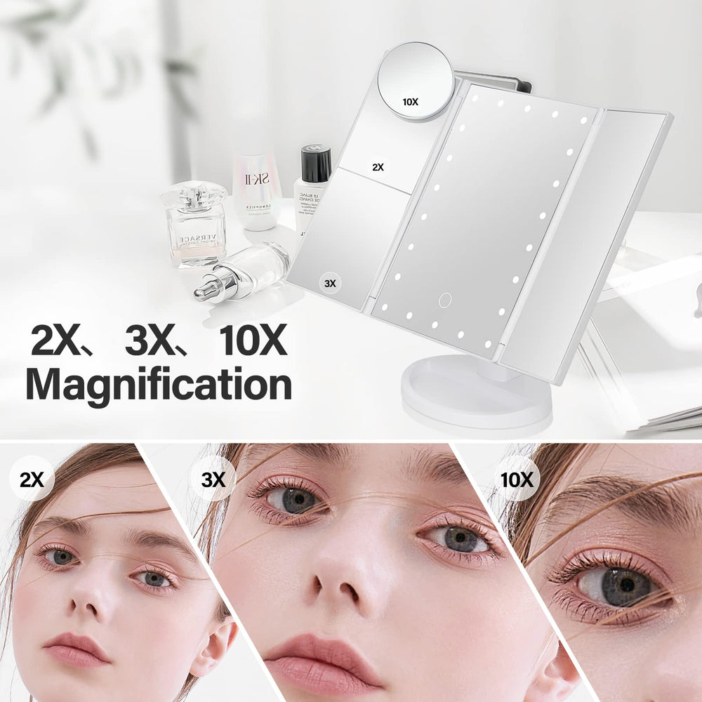 DenCert makeup mirror 3X-10X magnification panel for precise brow shaping