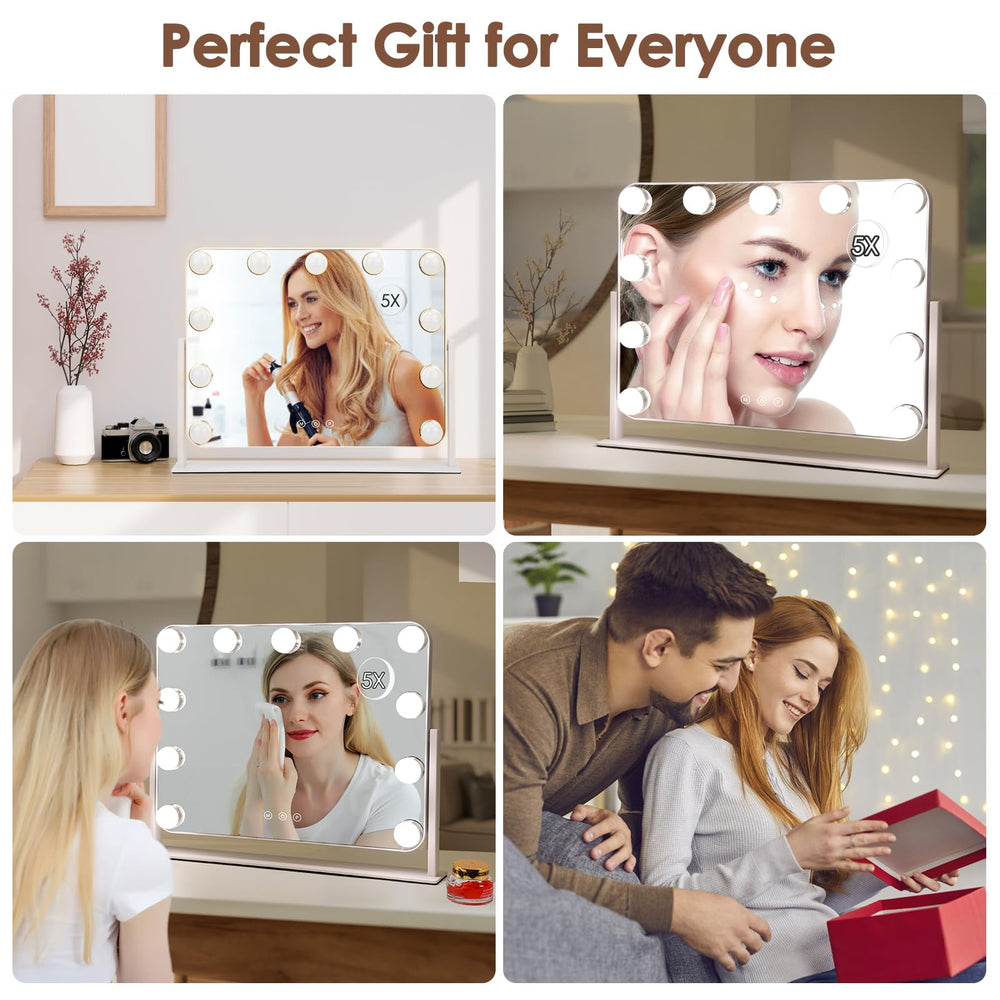 DenCert non-slip base keeps the mirror steady on a vanity
