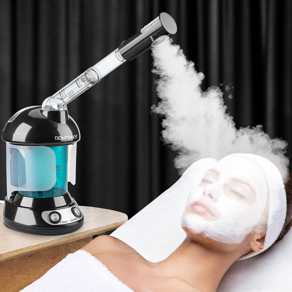 DENFANY black facial steamer adds a sleek look to your bathroom