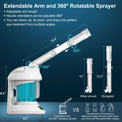 Denfany facial steamer with 360-degree rotating sprayer