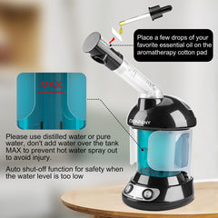 DENFANY facial steamer pore-cleanse focus highlighting deep cleansing