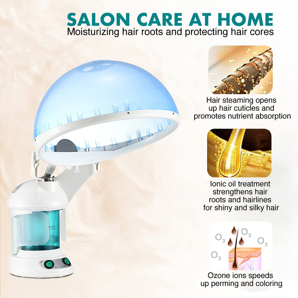 Denfany hair steamer hydrates hair and improves treatment absorption.