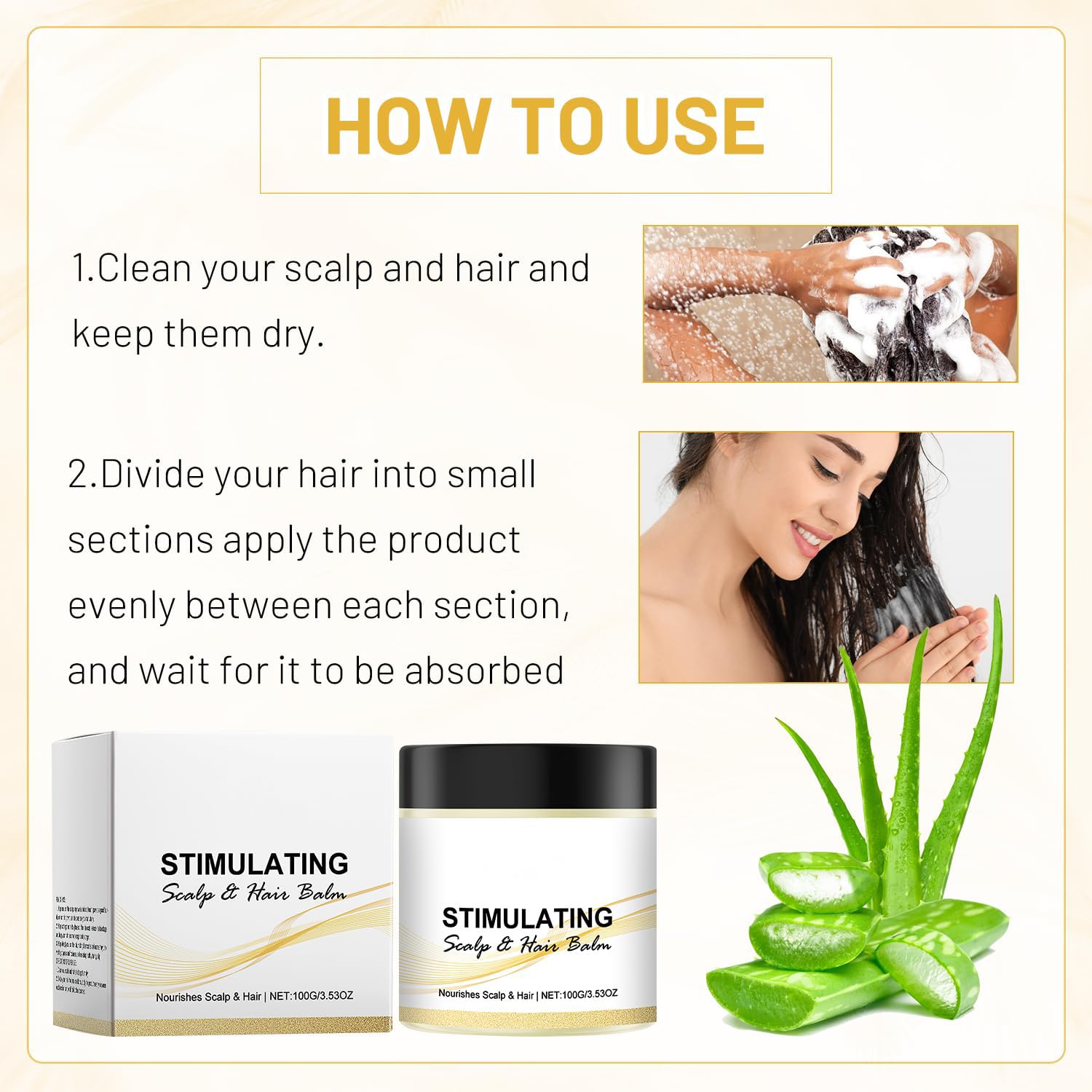 Denir Bonee Stimulating Scalp Balm packaging highlights natural shea and mango butter nourishment