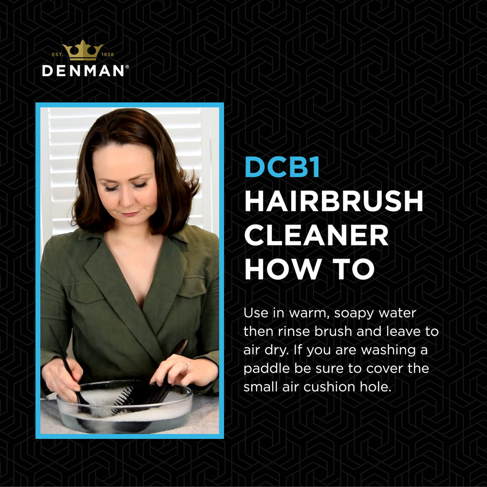 Denman cleaning brush sturdy plastic construction for long-lasting use.