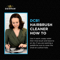Denman cleaning brush sturdy plastic construction for long-lasting use.