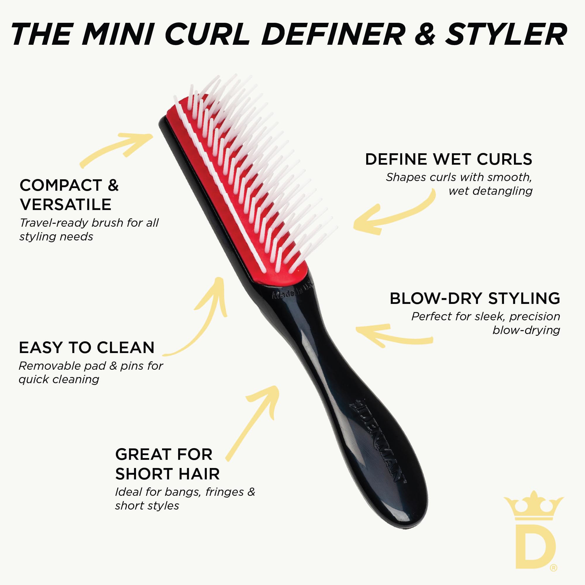 Denman D14 blow-dry routine for defined curls and smoother sections