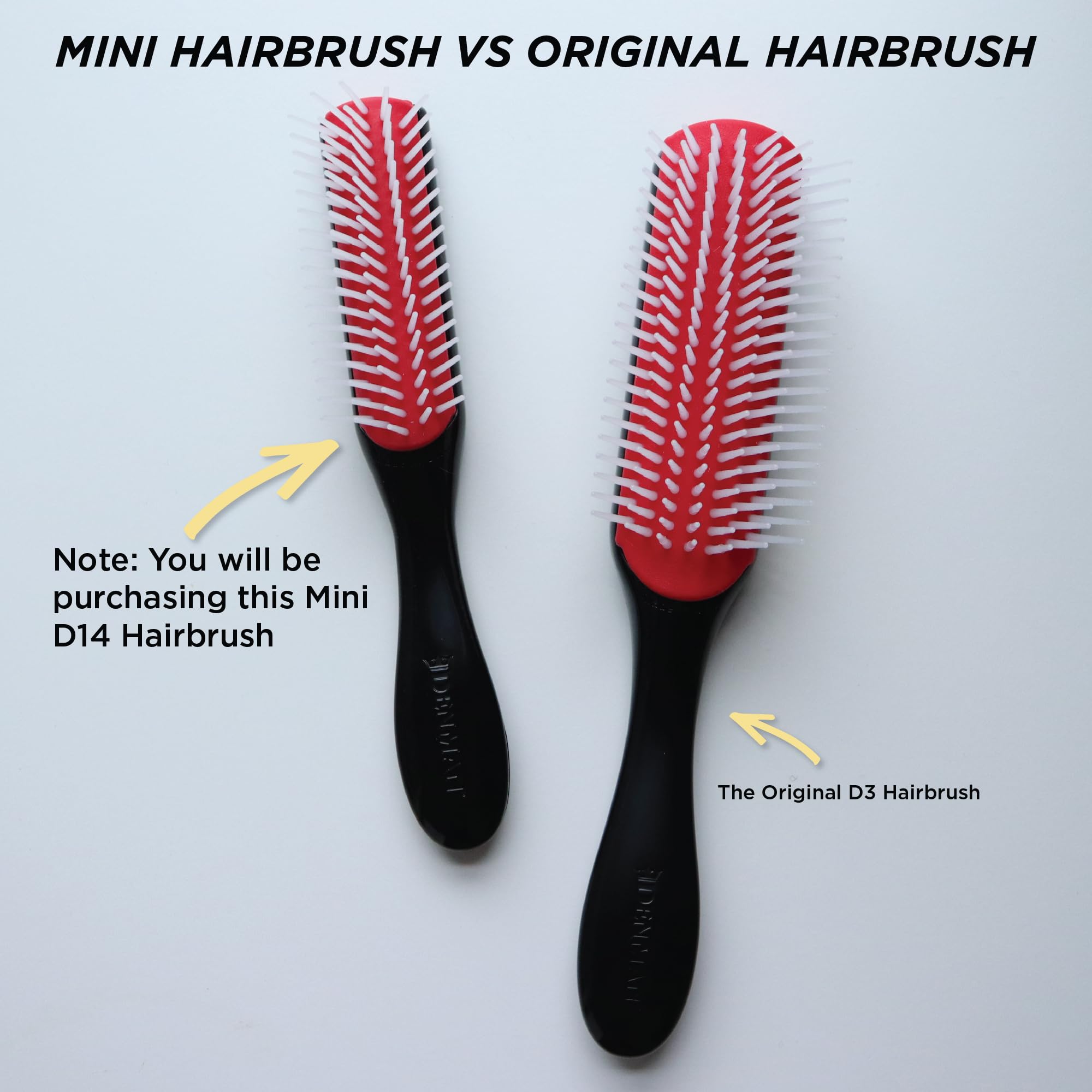 Denman D14 close-up highlighting ergonomic handle for extended use