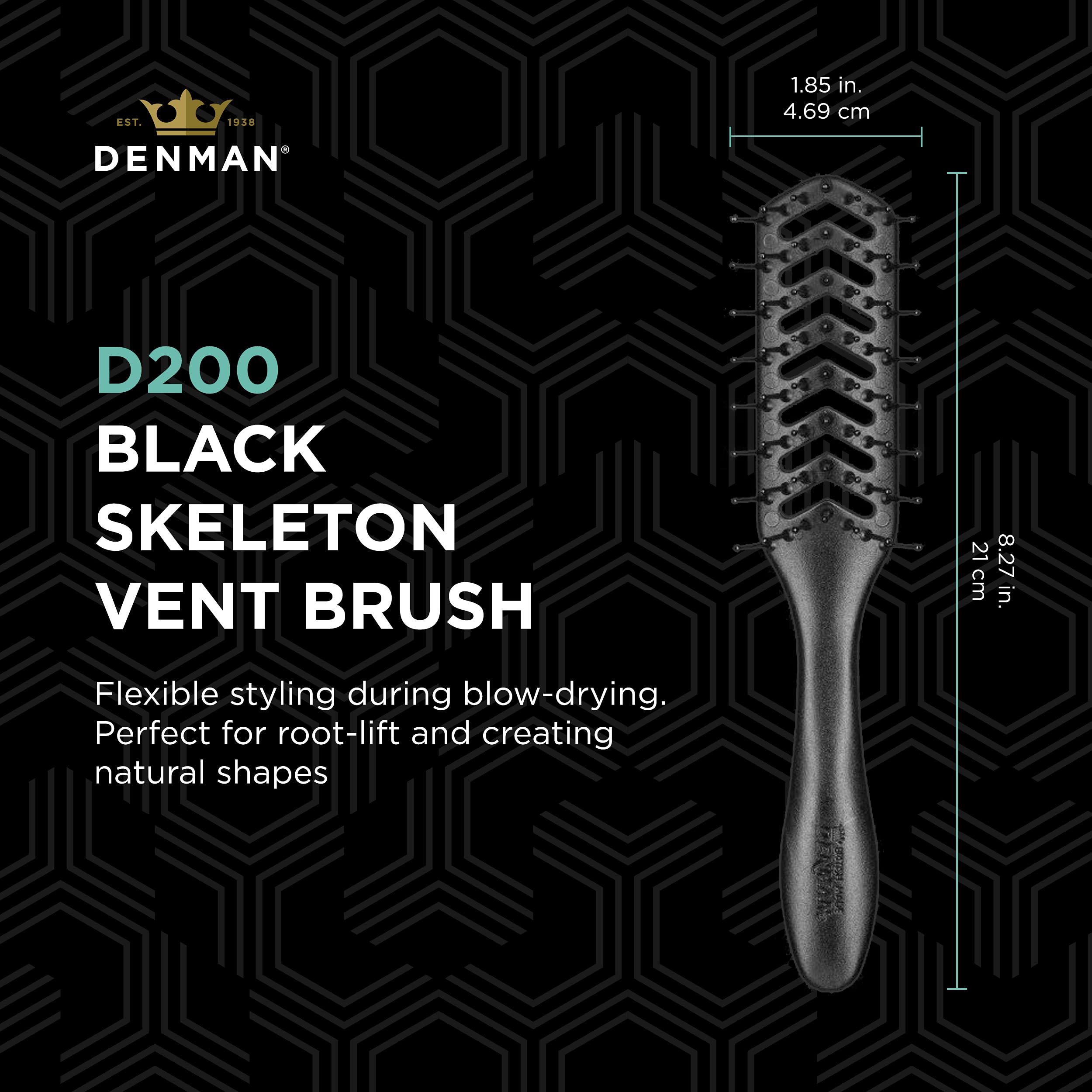 Denman D200 demonstrates root lift and volume during a blow-dry routine.
