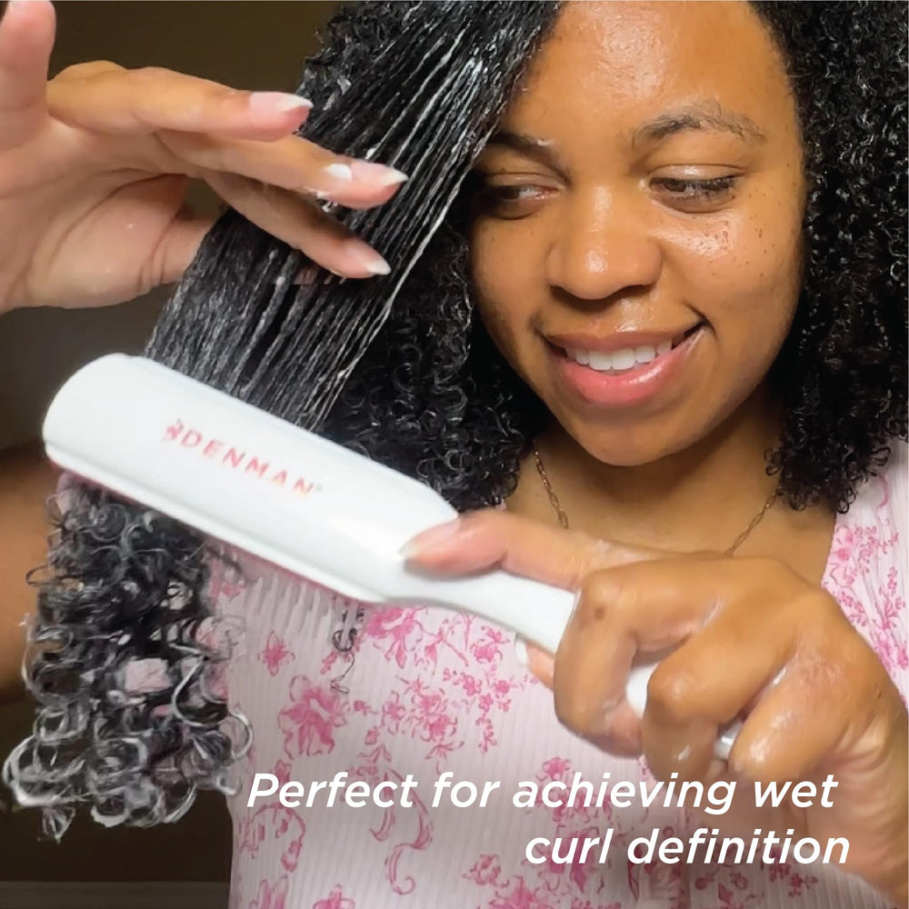 Denman D3 Cherry Blossom dry styling highlights quick shaping with reduced frizz potential