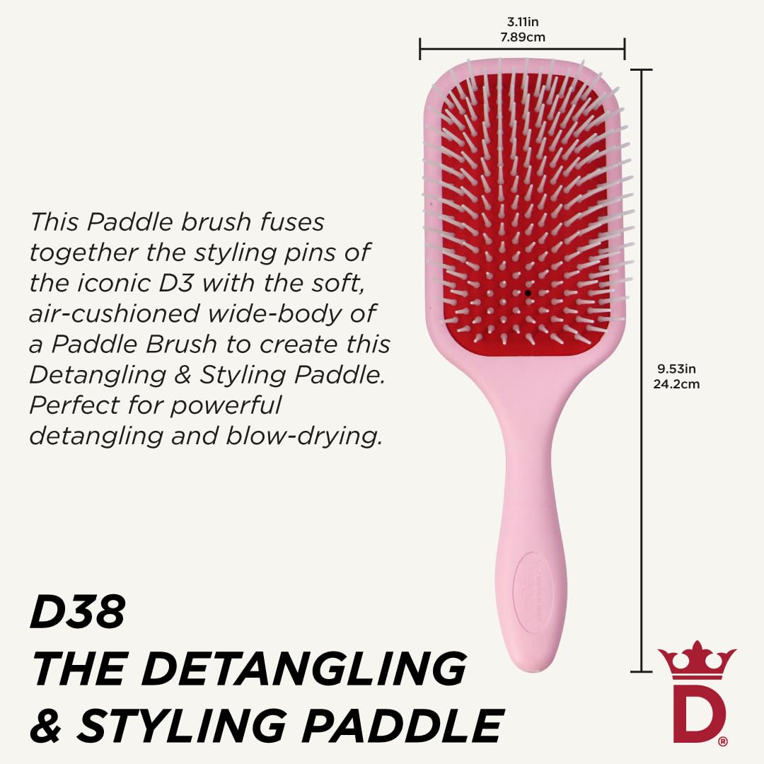 Denman D38 air-cushioned pad provides comfortable brushing experience