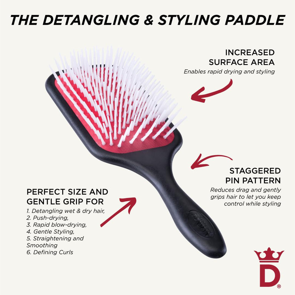Denman D38 all hair types detangler suitable for curly straight thick or long hair.