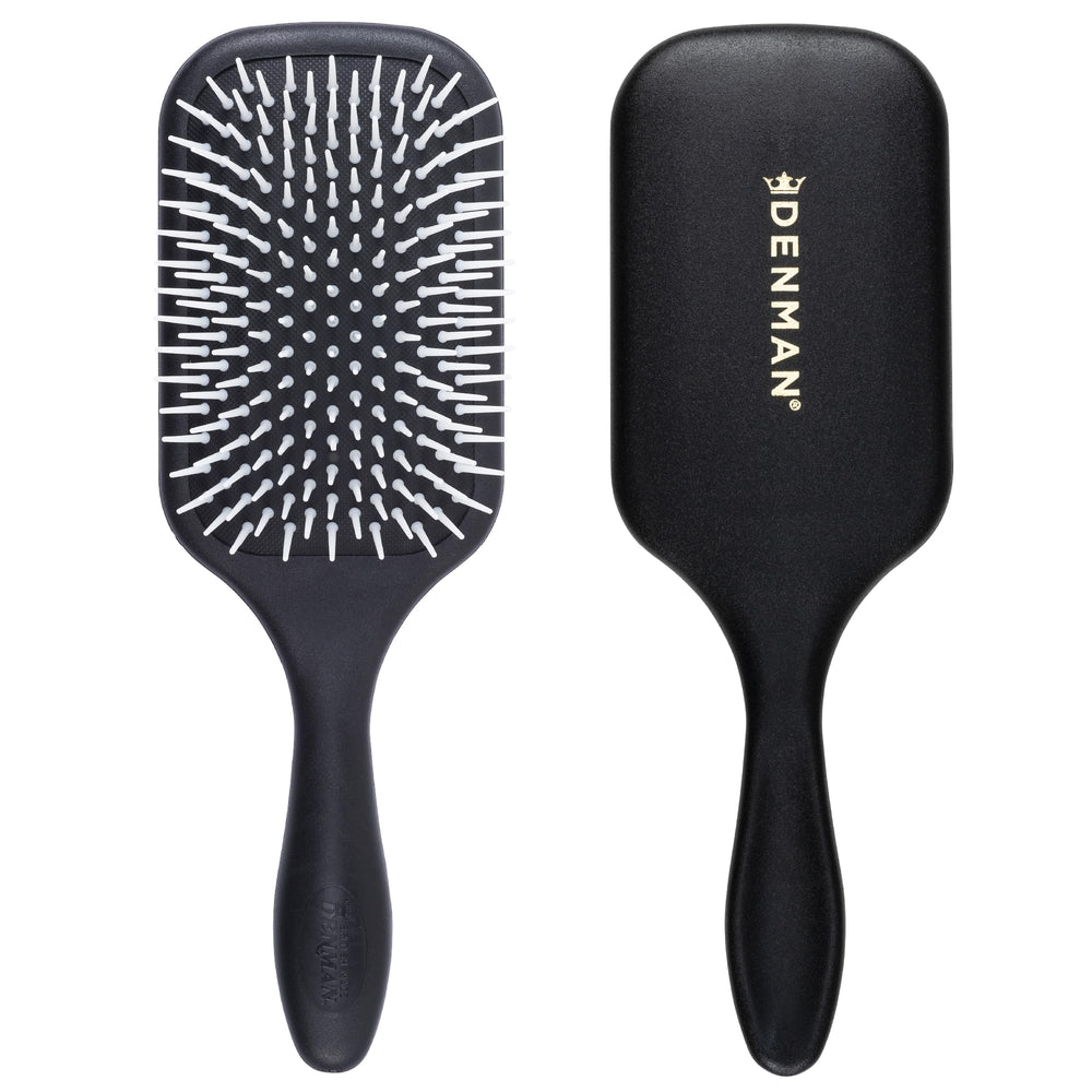 Denman D38 paddle brush front view for easy detangling with reduced breakage.
