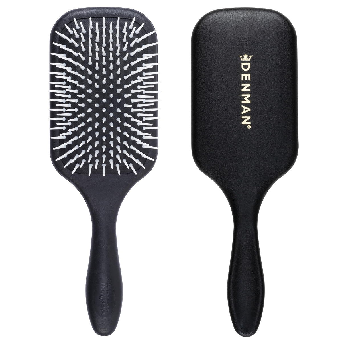 Denman D38 paddle brush front view for easy detangling with reduced breakage.