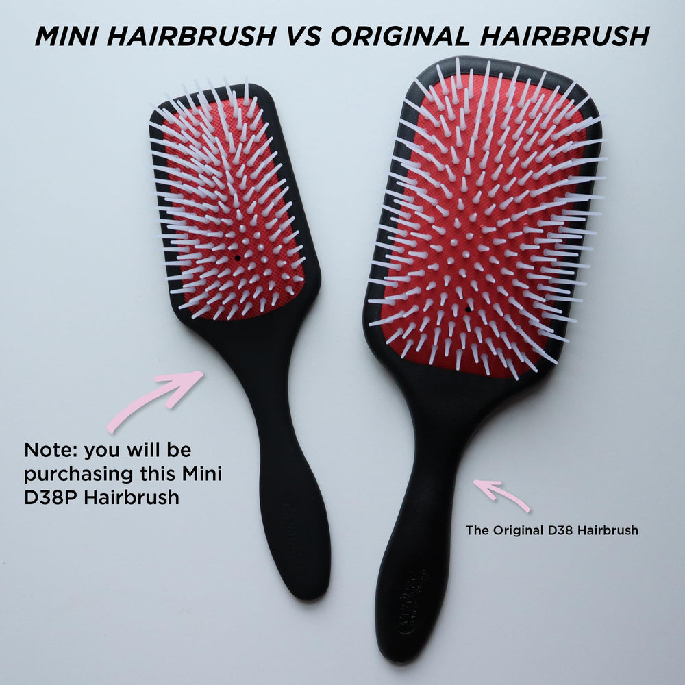 Denman D38 brush used on wet hair for easy detangling.