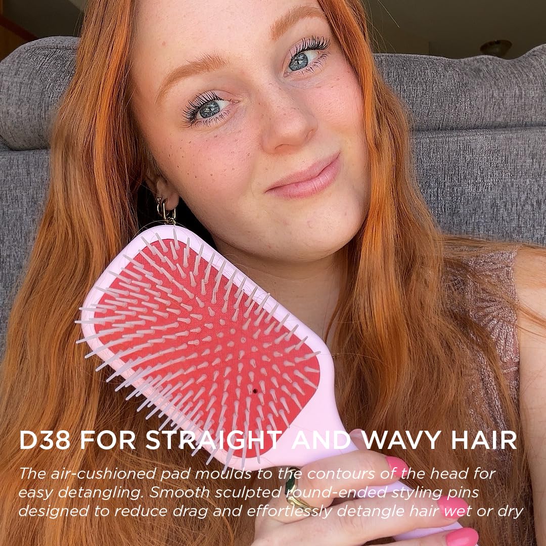 Denman D38 wide paddle design covers more hair for quick detangling on long hair