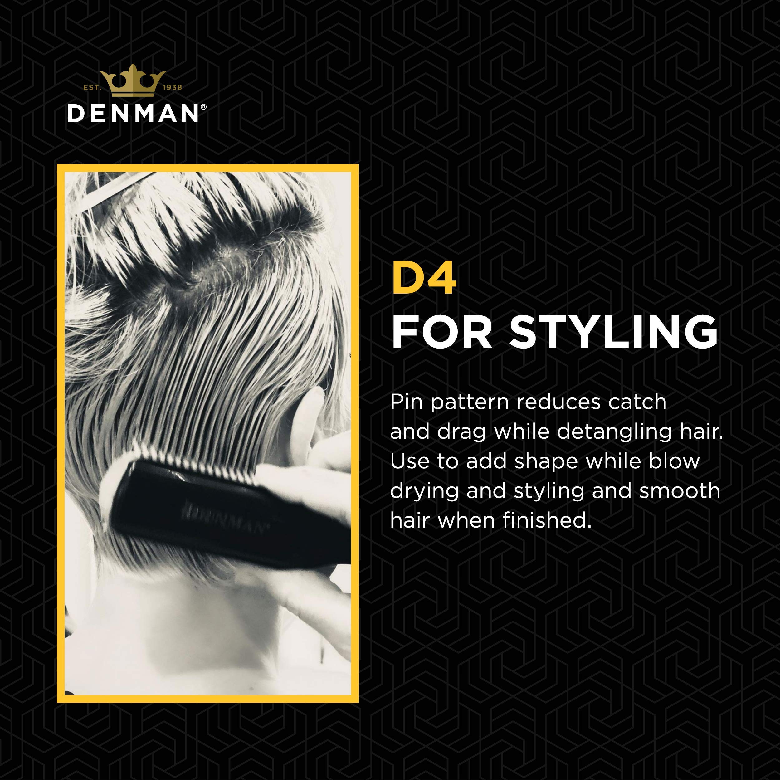 Denman D4 air-cushioned pad delivers smooth glide while detangling