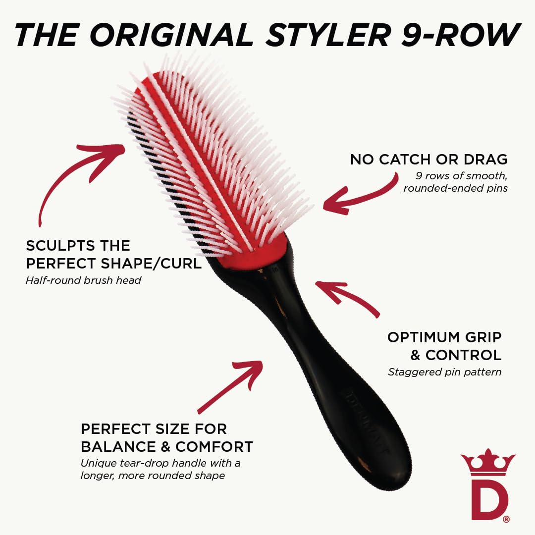 Denman D4 brush during blow-drying delivers controlled tension for smoother results.