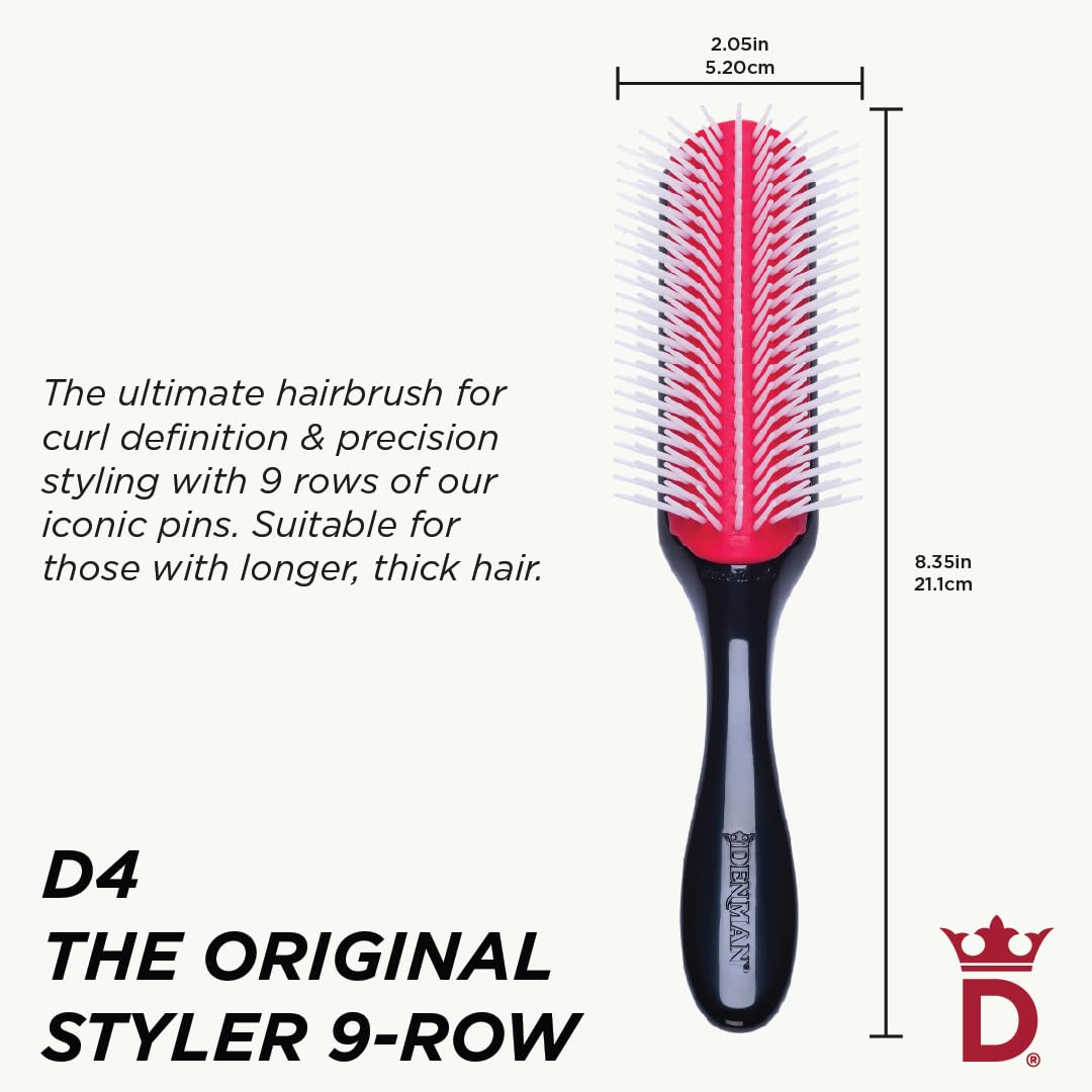 Denman D4 close-up pins demonstrates round-ended design reduces catch and drag.
