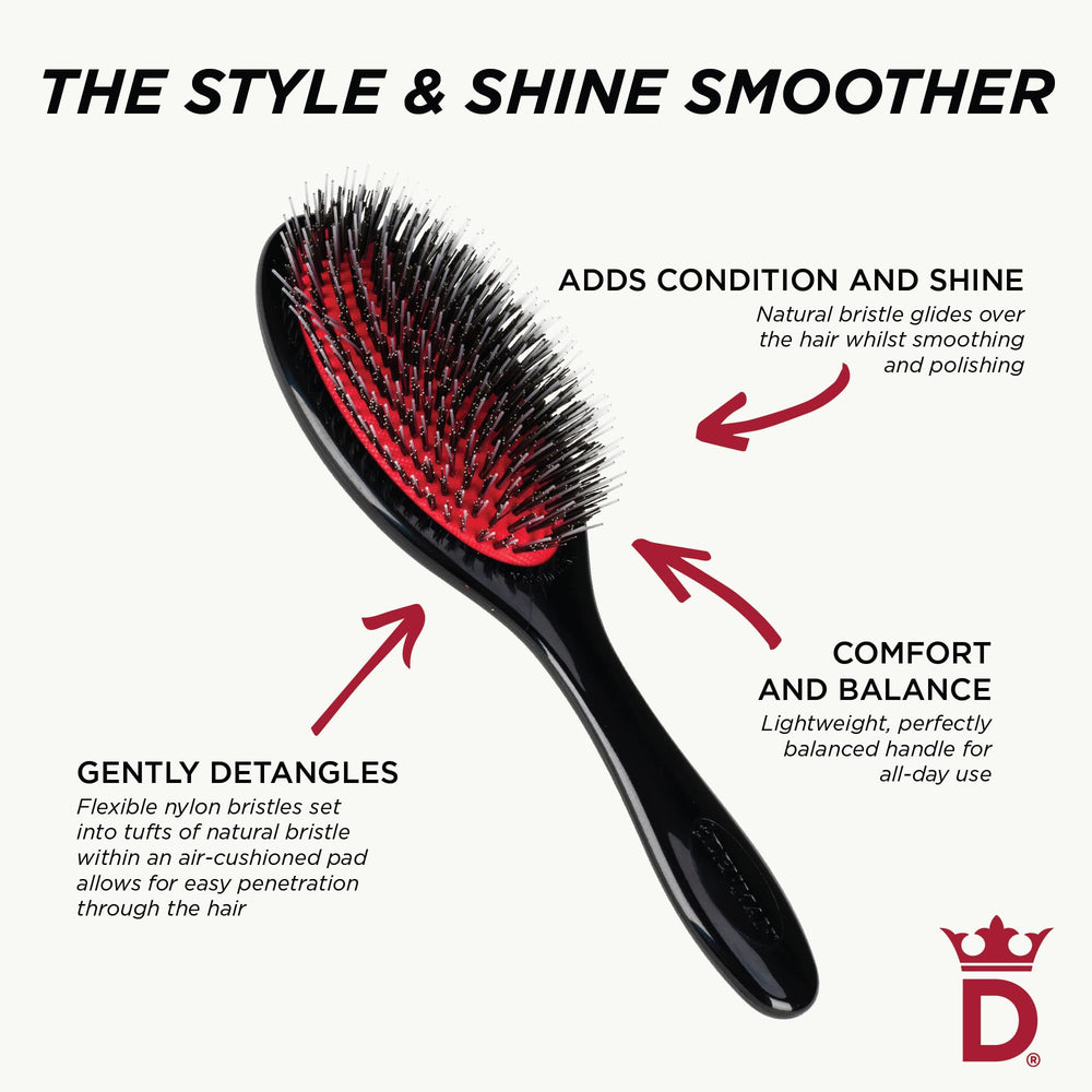Denman D81M barrel curls soft brush-out for a natural look.