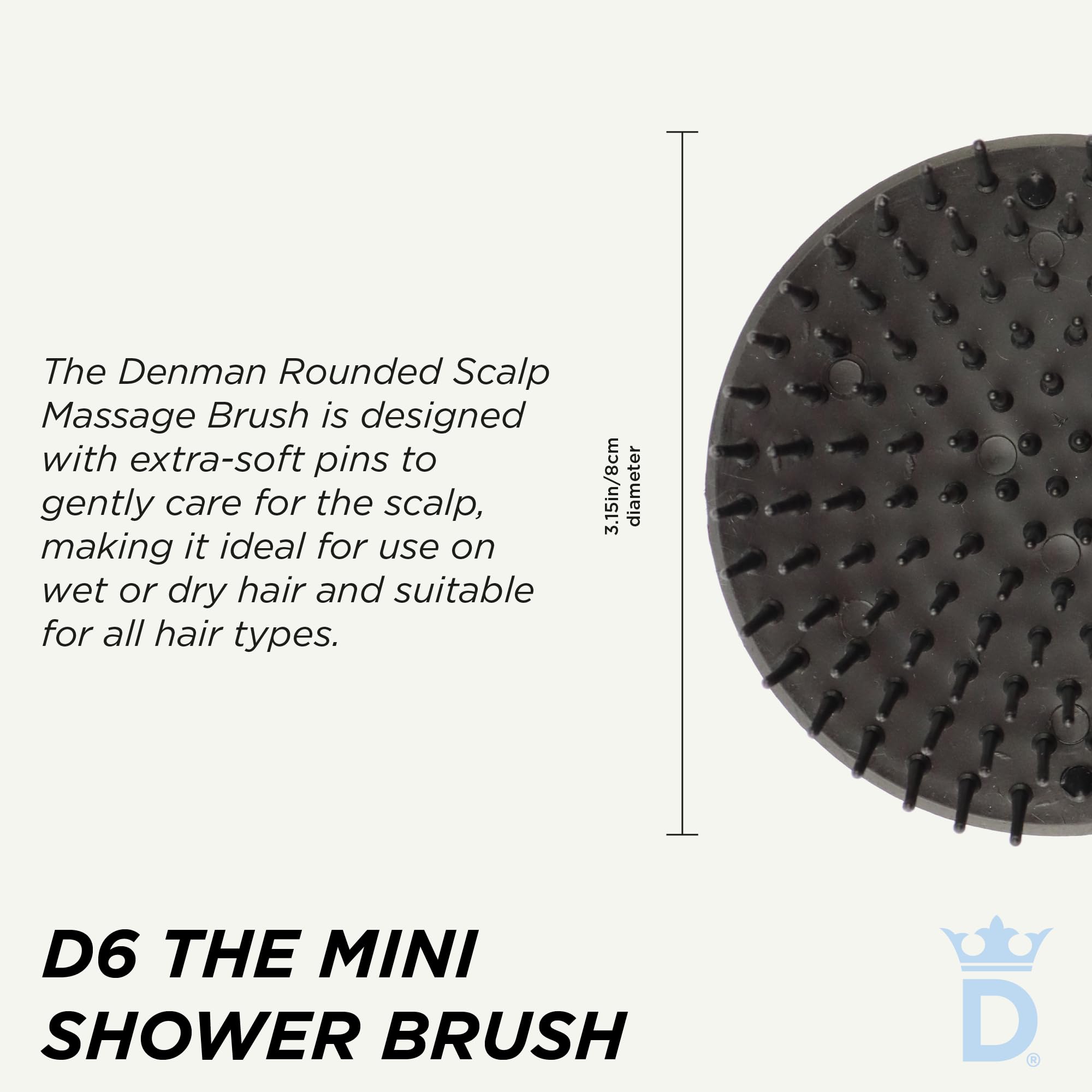 Denman Jack Dean D6 scalp massage action during wash