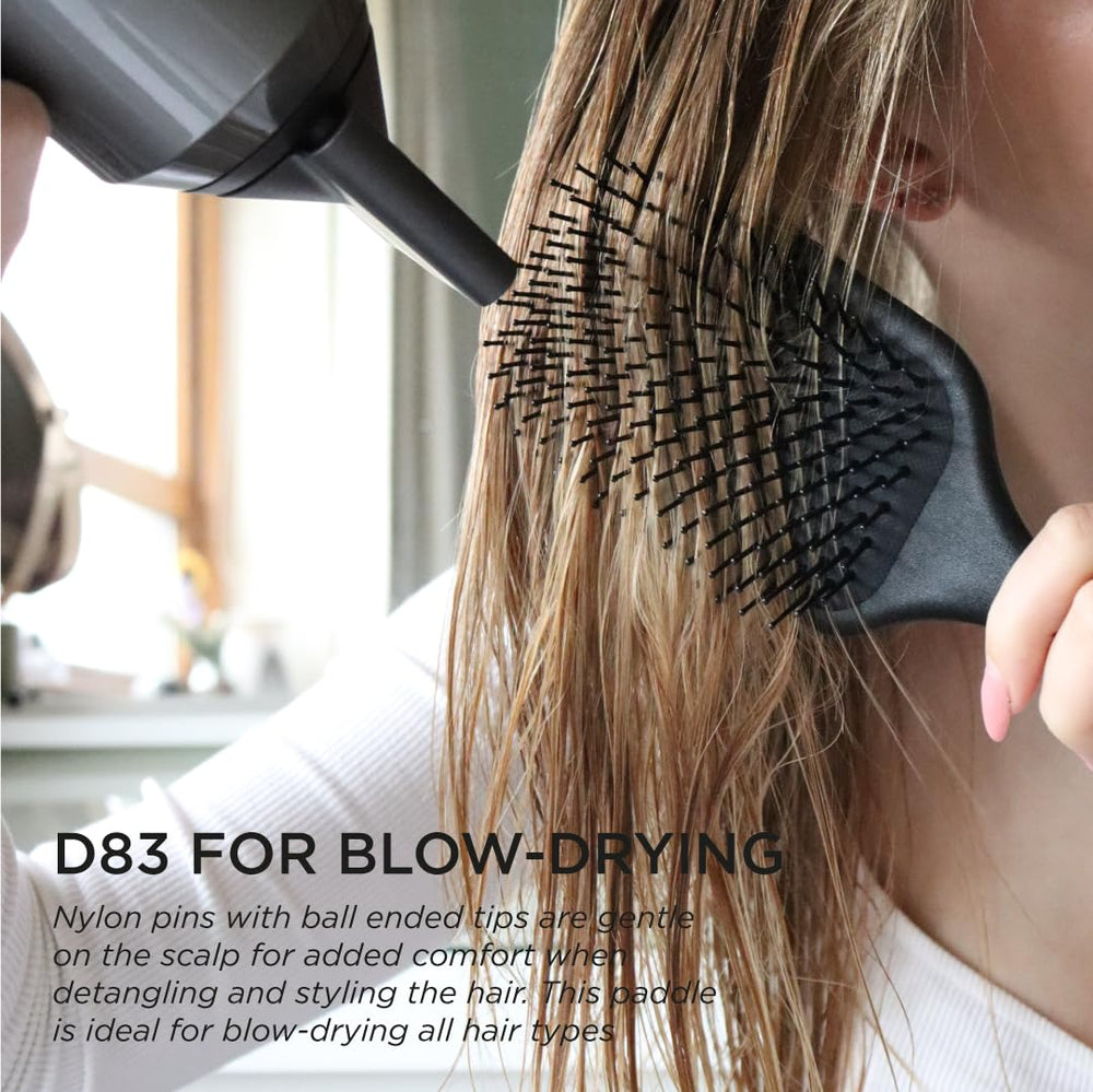 Denman large paddle brush blow-drying action highlighting rapid drying with large surface