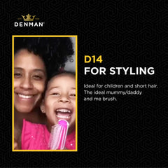 Denman mini brush with removable pad for easy cleaning and maintenance.