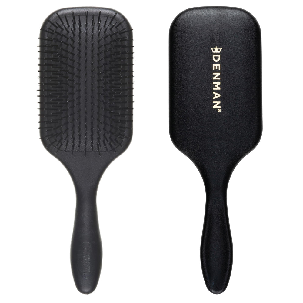 Denman Tangle Tamer Ultra black paddle brush closeup for gentle detangling