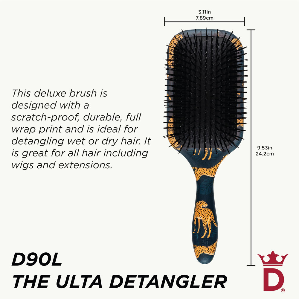 Denman Ultimate Detangling Brush wet-use demonstrates post-shower detangling