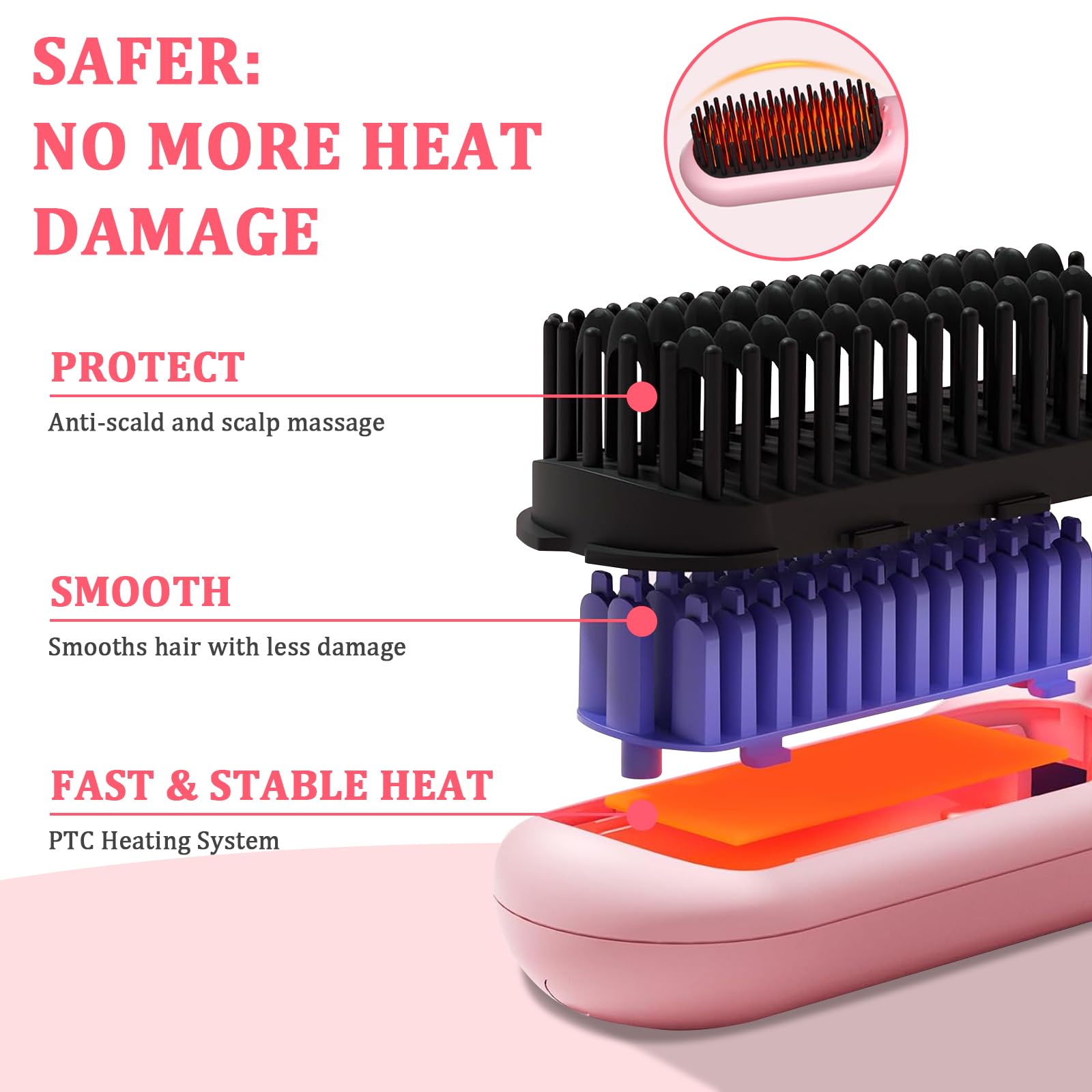 DENTAISyn three temperature presets suit 2A-2B hair for safer styling.