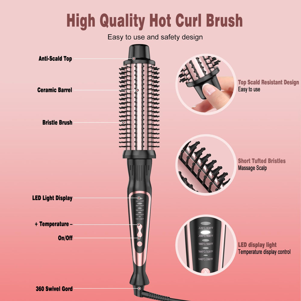 DENVEK Thermal Brush anti-scald bristles keep hands safe during styling