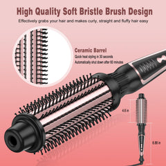 DENVEK Thermal Brush with ionic technology enhances shine and reduces frizz