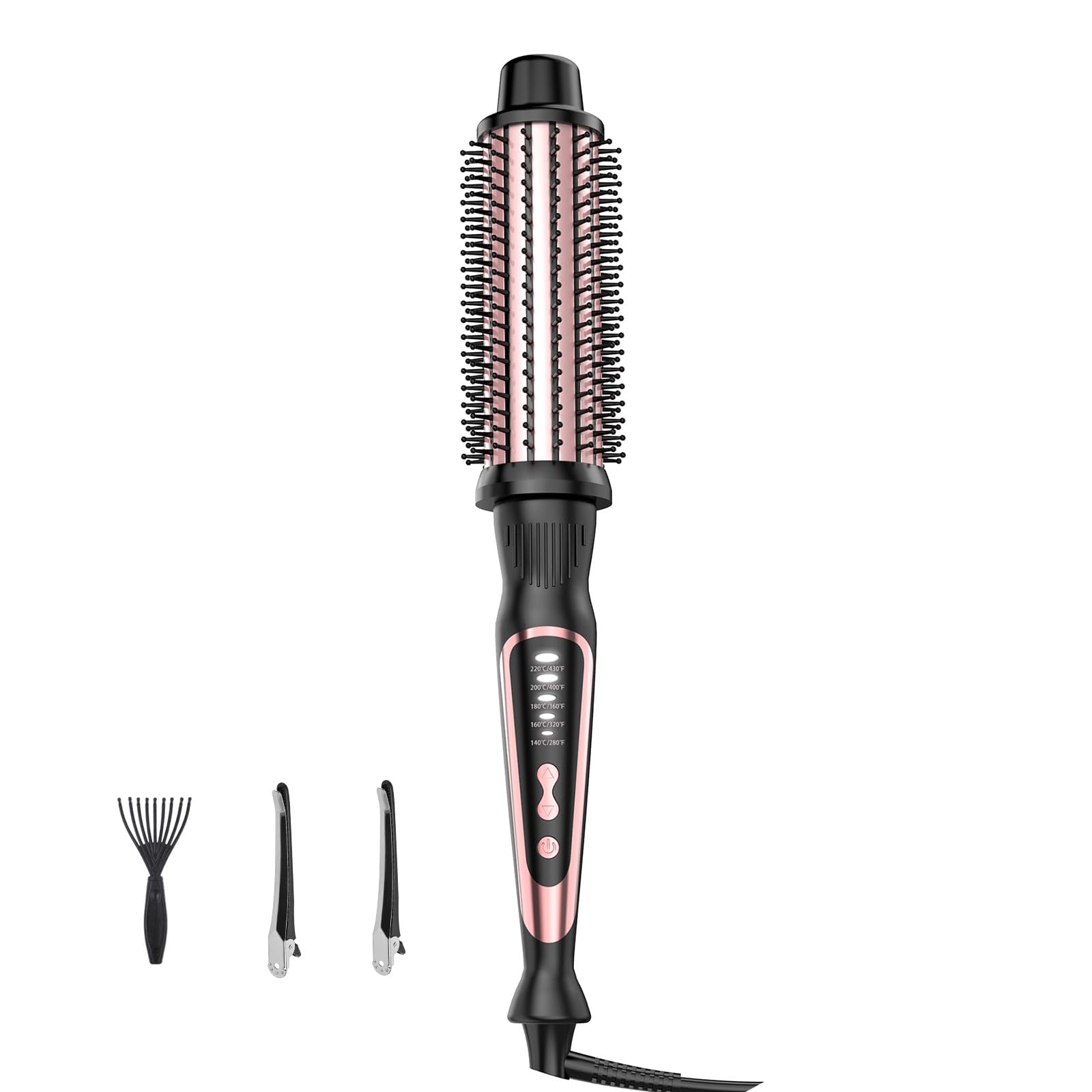 DENVEK Thermal Brush rose gold front view for versatile styling on the go
