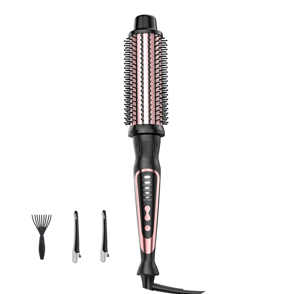 DENVEK Thermal Brush rose gold front view for versatile styling on the go