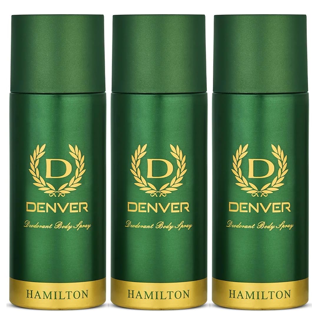 Denver Hamilton deodorant spray front view, 165 ml, for daily freshness and long-lasting confidence.