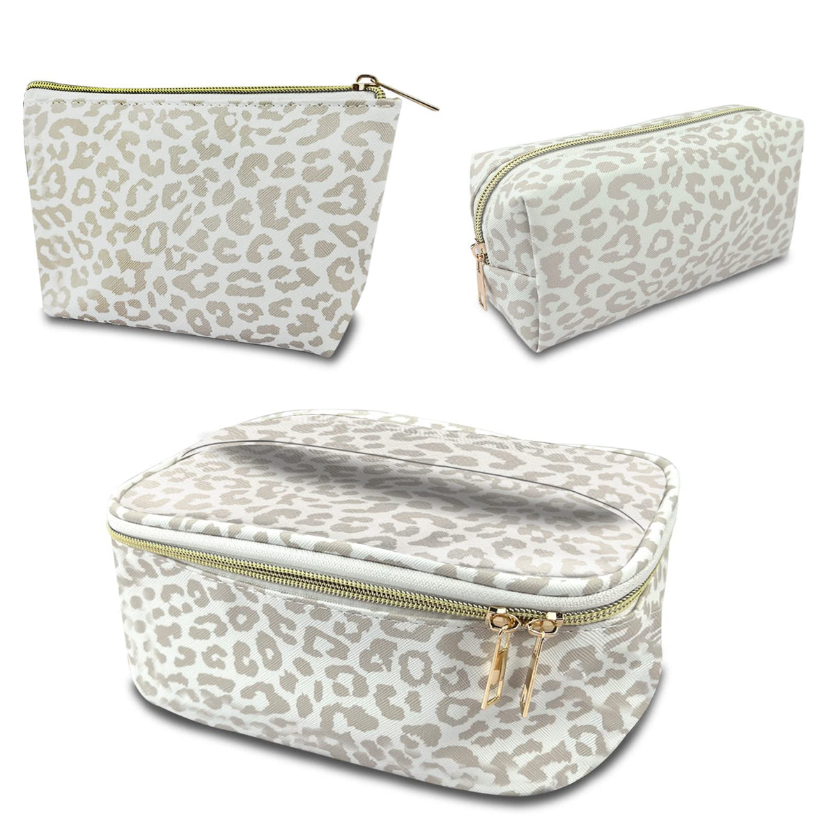 Deokke 3Pcs makeup bag set large-capacity for travel cosmetics.