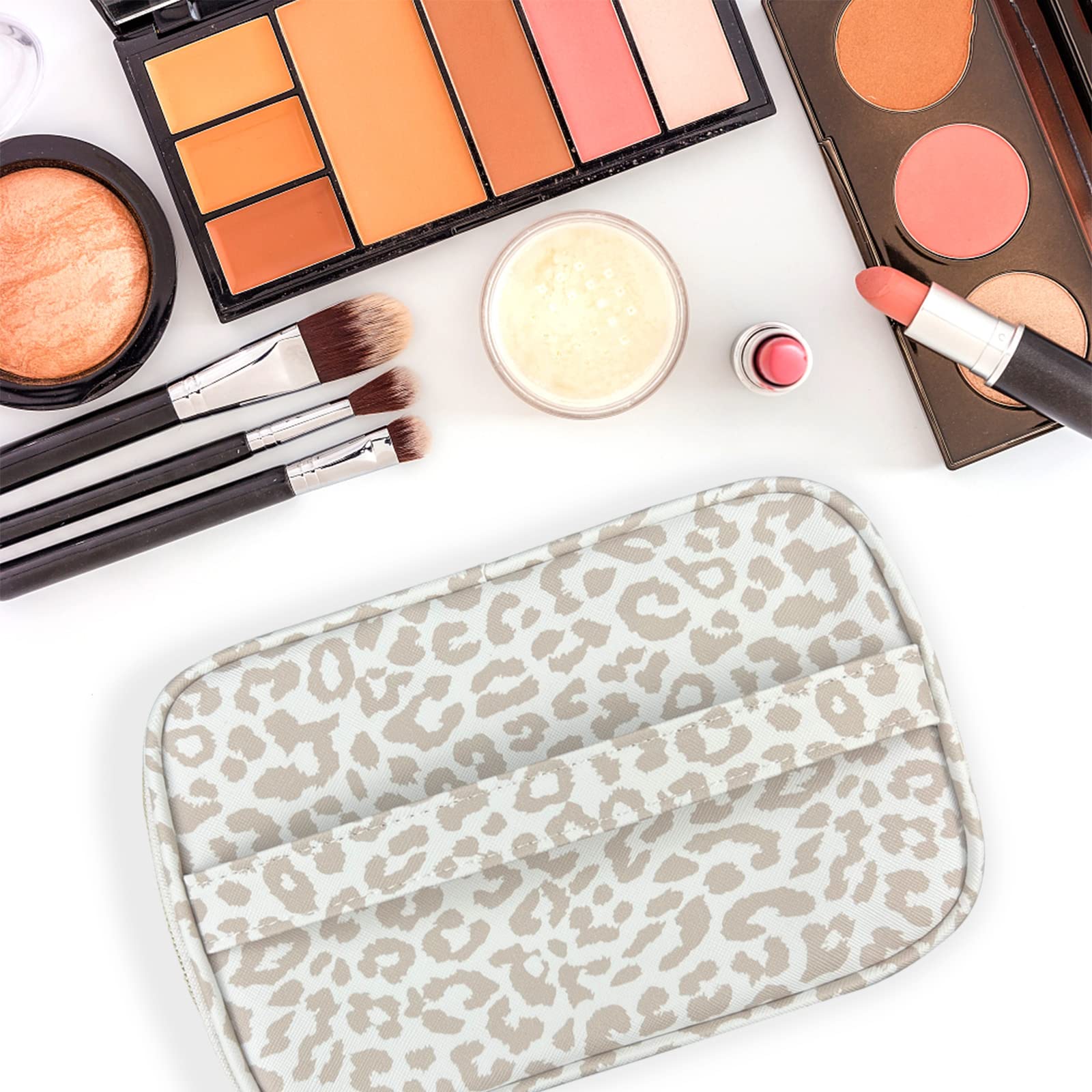 Deokke travel makeup bag medium size for organized cosmetics.