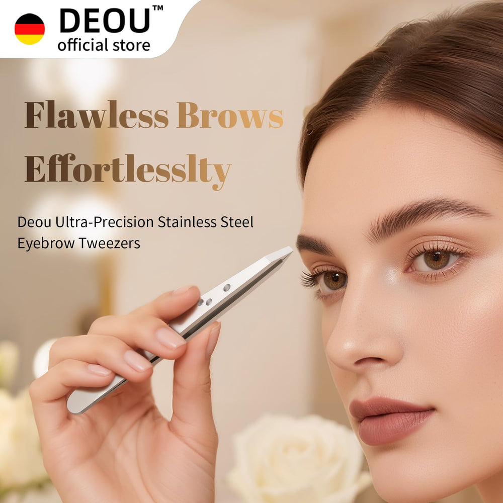 DEOU easy-clean, rust-resistant tweezers simplify maintenance after each use.