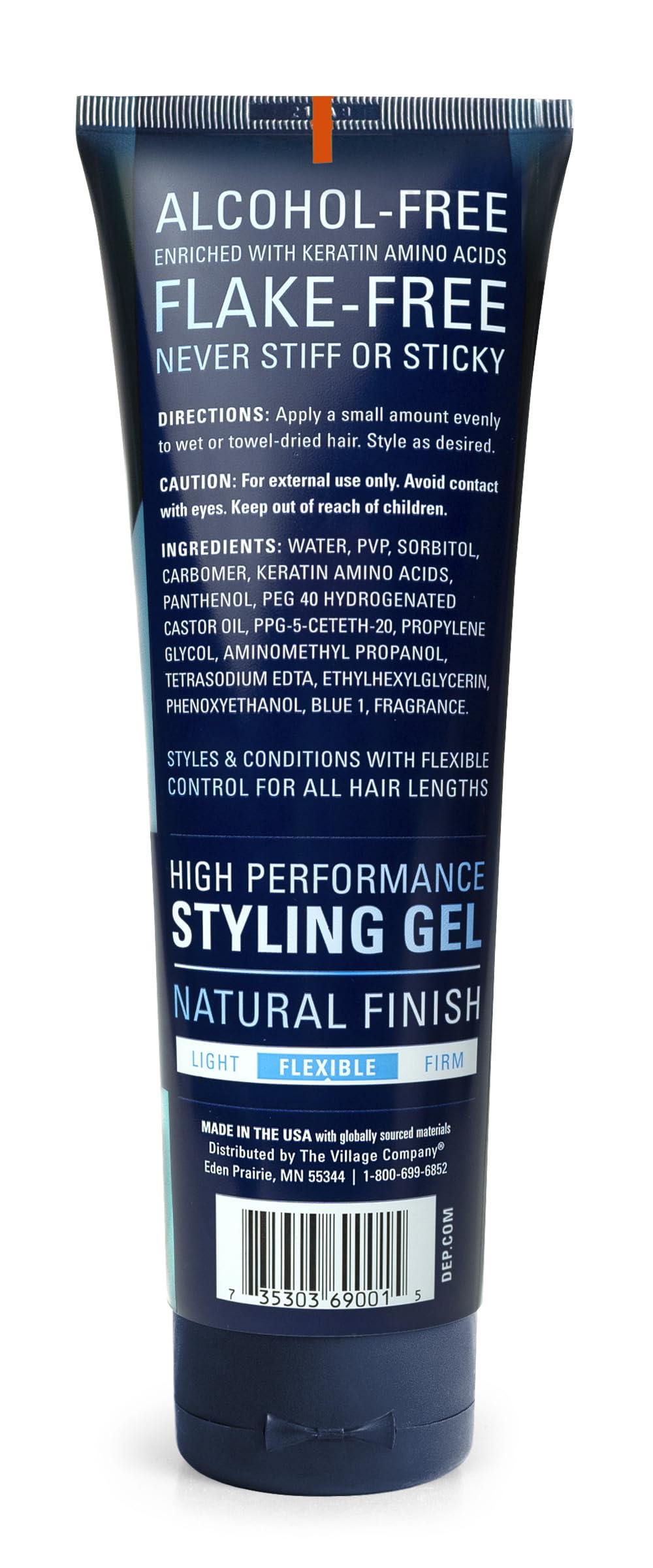 Dep Sport Endurance hair gel bottle top view demonstrating easy, even application