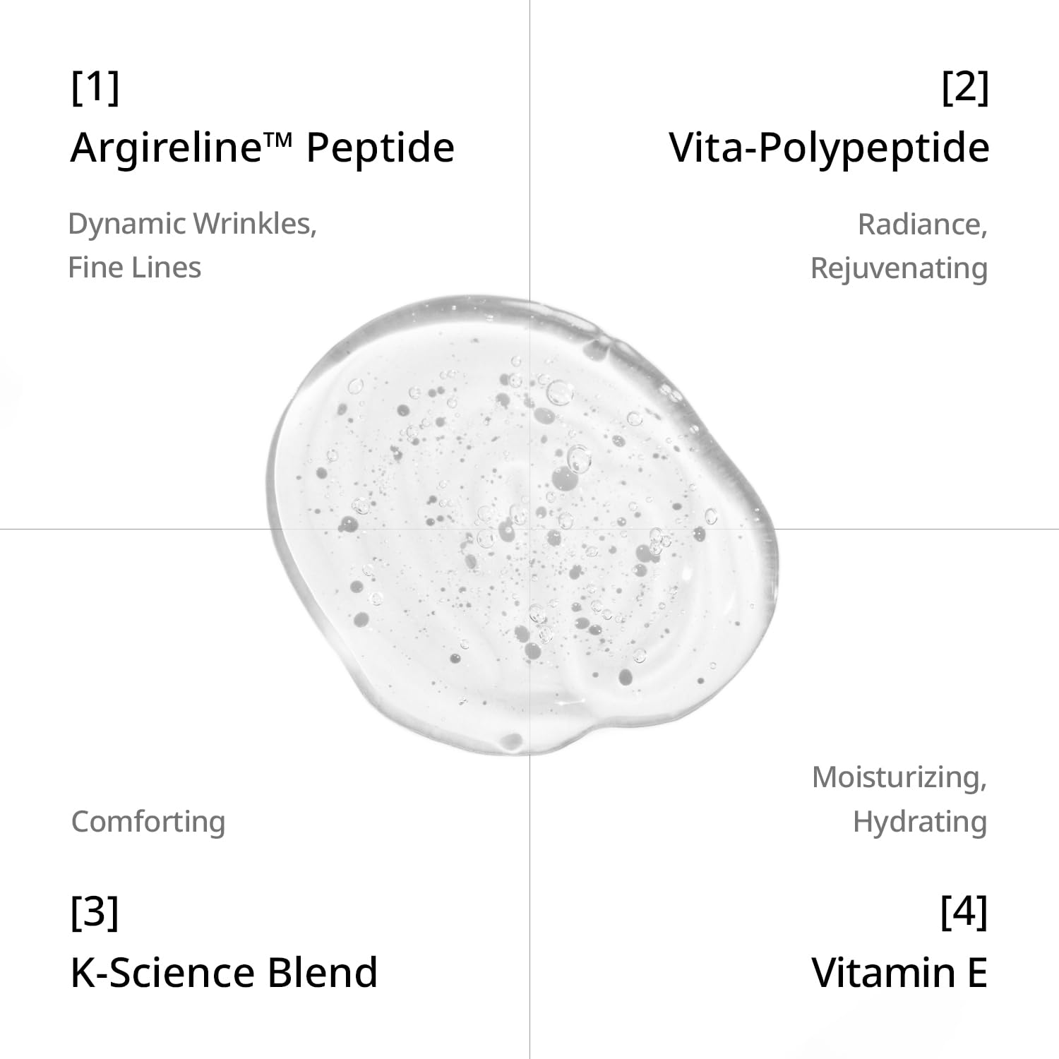 Depology Peptide Complex with hyaluronic acid for lasting hydration.