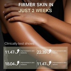 depology Ultra-Size Firming Retinol Body Lotion arm application demonstrates firming feel during use.