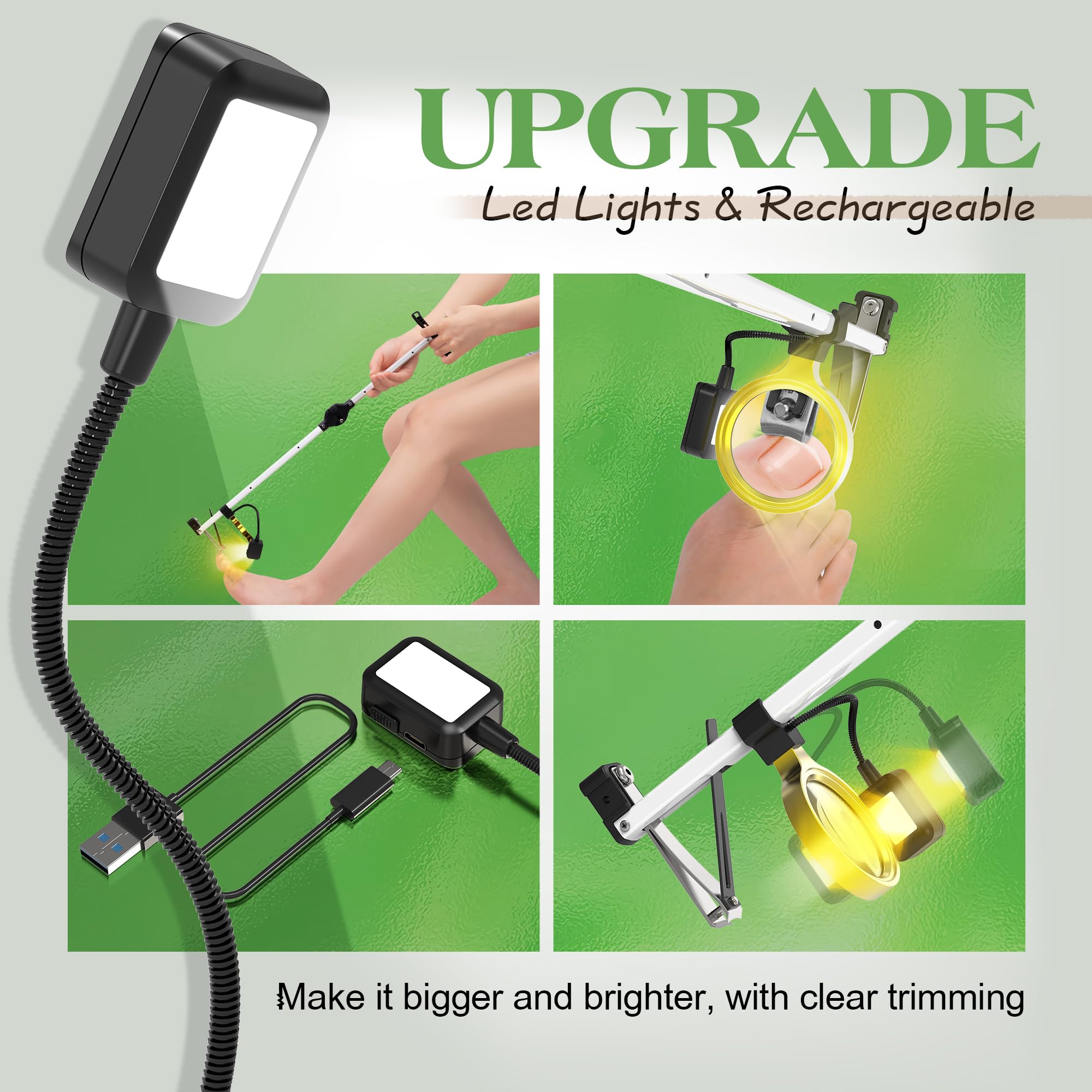 DEPSUNNY magnifier-enabled toenail clippers show details for precise trimming.