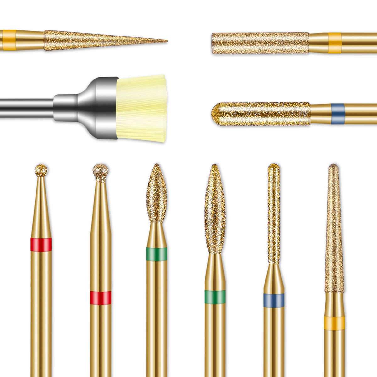 Depvko cuticle diamond nail drill bits kit for precise filing and prep