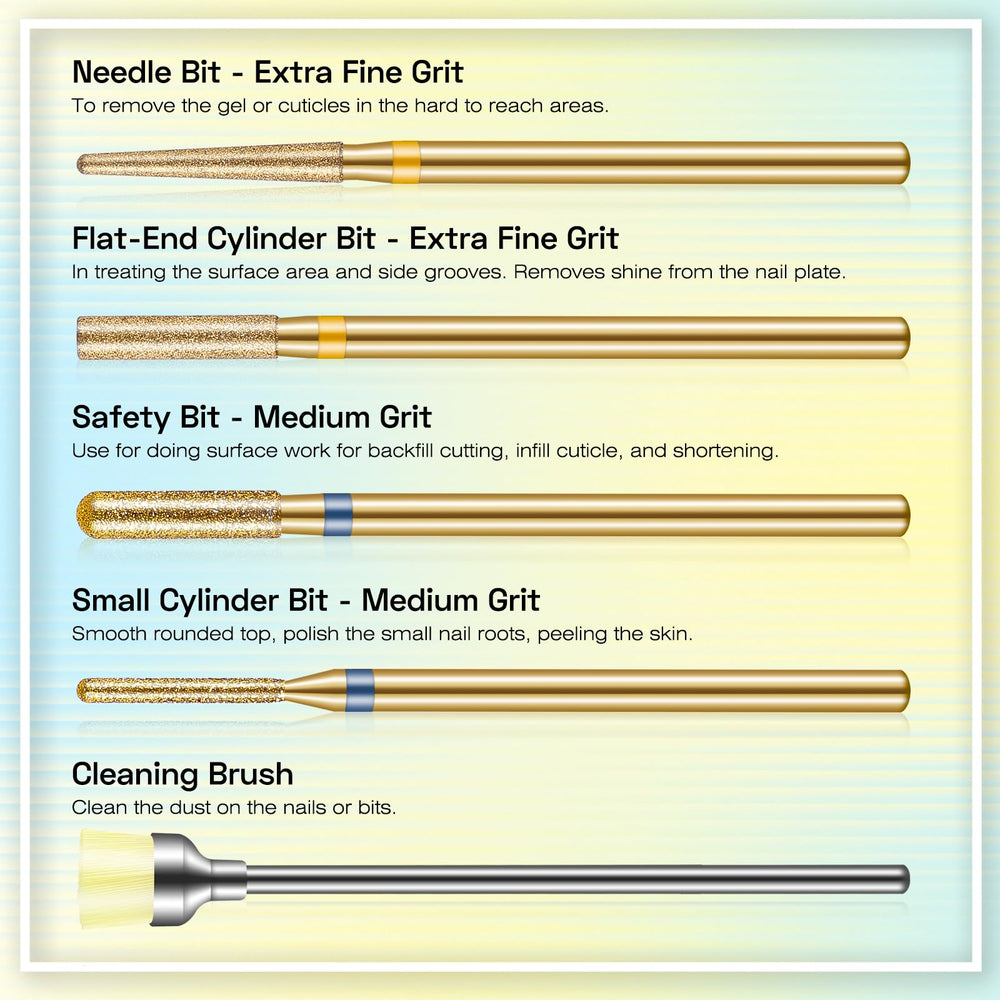 Depvko flame bit coarse grit polishes nail edges with finesse