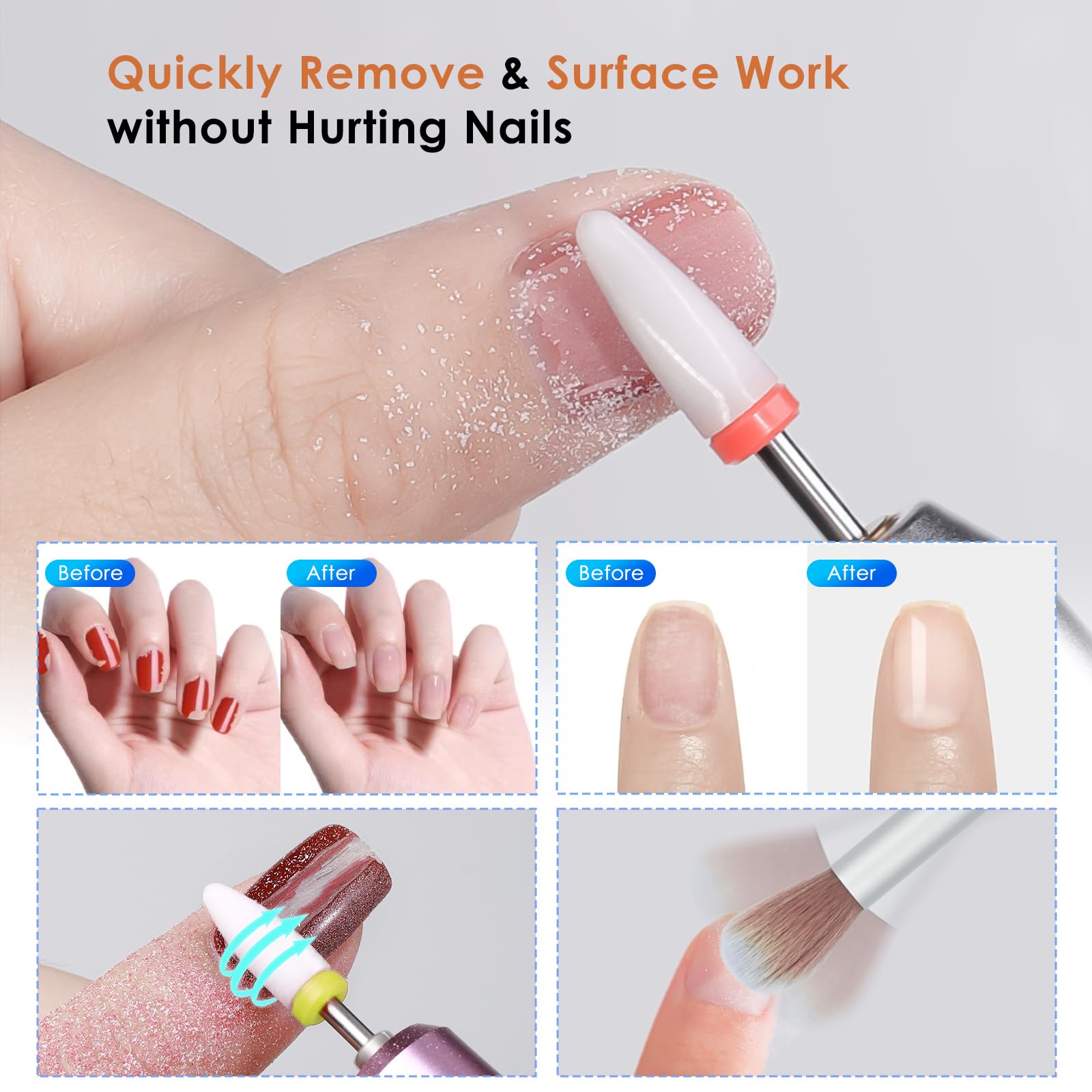 Depvko cuticle-remover image illustrates precise cuticle removal with minimal pressure.