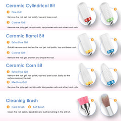 Depvko 22pcs included-items image highlights diverse bits for smoothing, filing, and cuticle care.